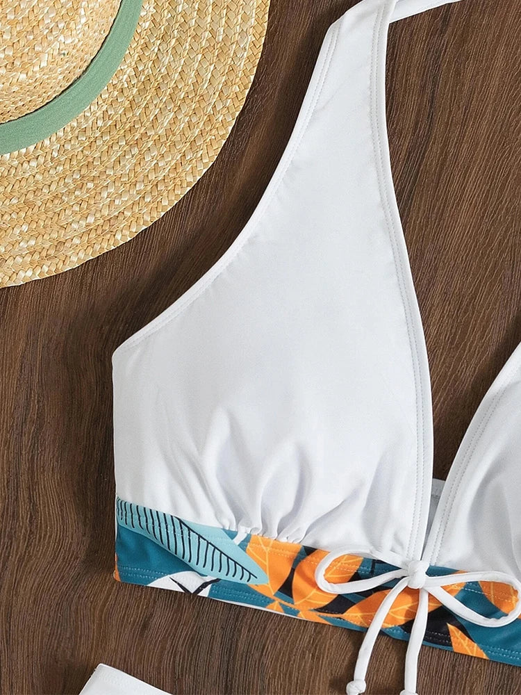 2024 Halter Bikini Set – High-Waisted Swimsuit for Women with Printed Design Style Heaven