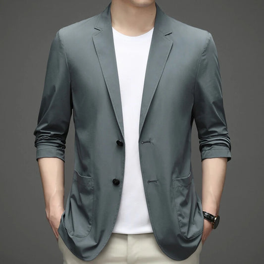 Men’s Ultra-Light Summer Suit Jacket – Ice Silk Breathable Casual Blazer Style Heaven