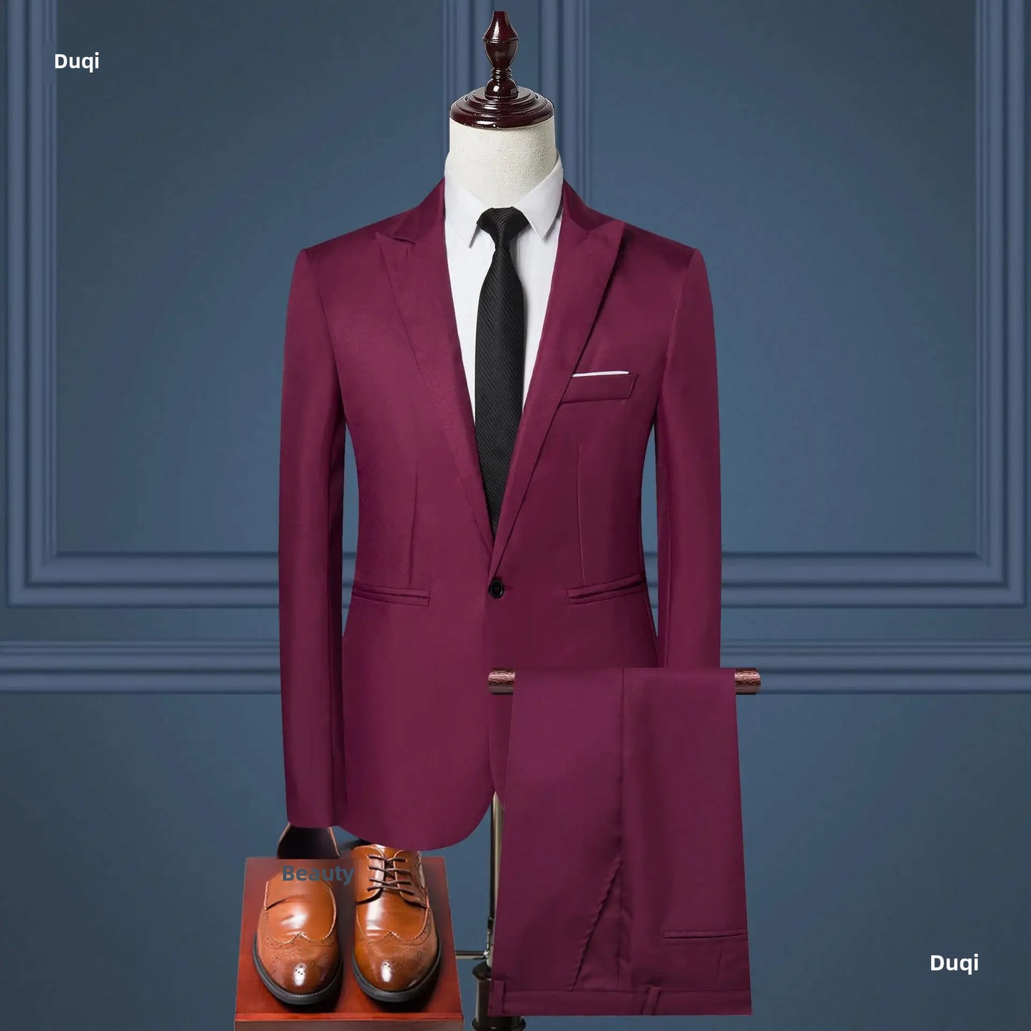 Men’s Korean-Style Slim Fit Business Suit – 2-Piece Professional Tuxedo Set - Style Heaven