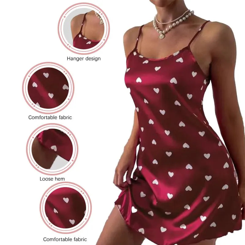 Women’s Sexy Lace Sleepwear – Satin Spaghetti Strap Nightwear Style Heaven