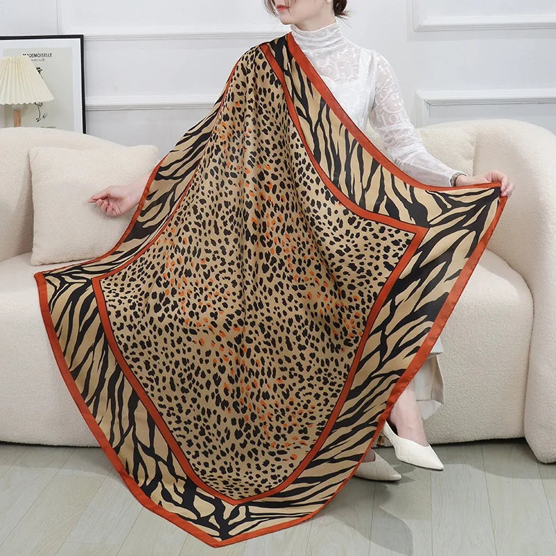 Large Imitation Silk Travel Scarf | 110x110cm Beach Sarong Wrap | Bikini Cover-Up for Women - Style Heaven