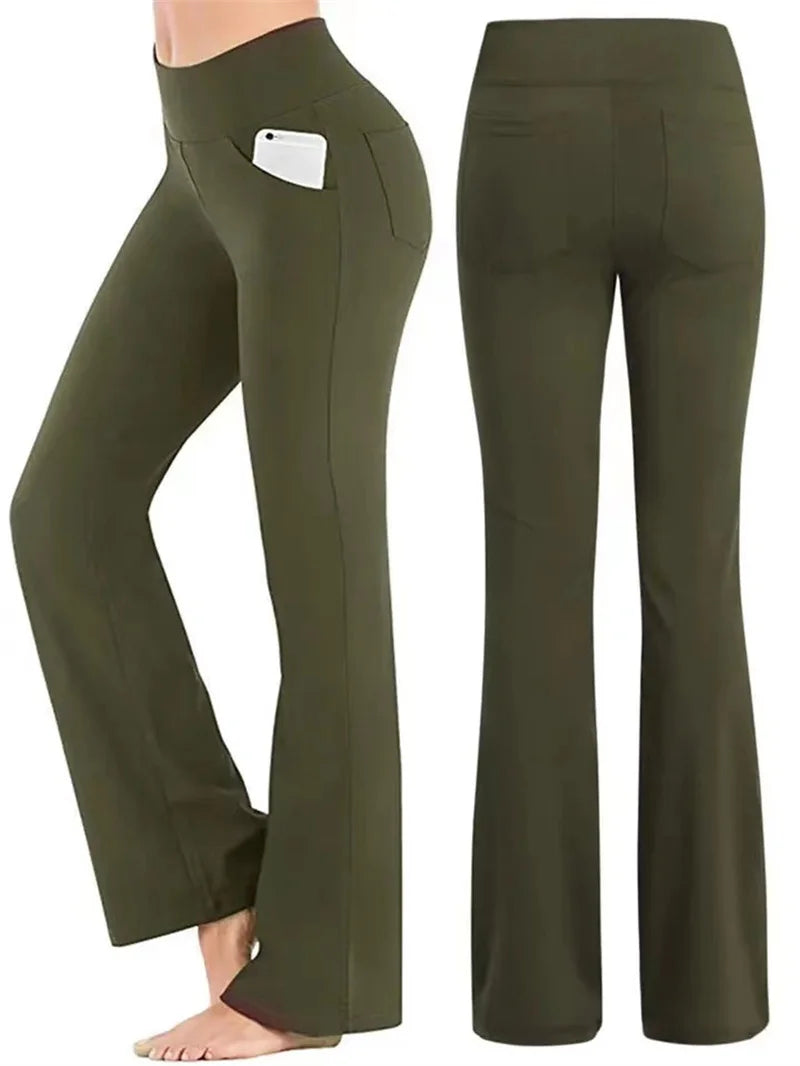 Elegant Women's Palazzo Pants – High Waist Flared Wide-Leg Killer Trousers for OL (Office Lady) Career Wear Style Heaven