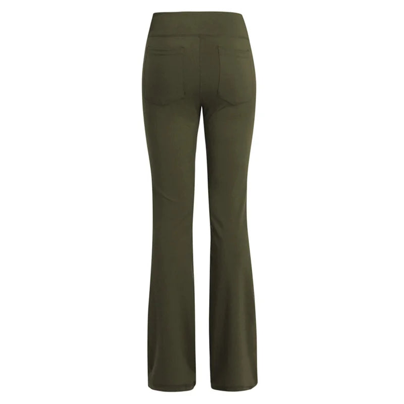 Elegant Women's Palazzo Pants – High Waist Flared Wide-Leg Killer Trousers for OL (Office Lady) Career Wear Style Heaven