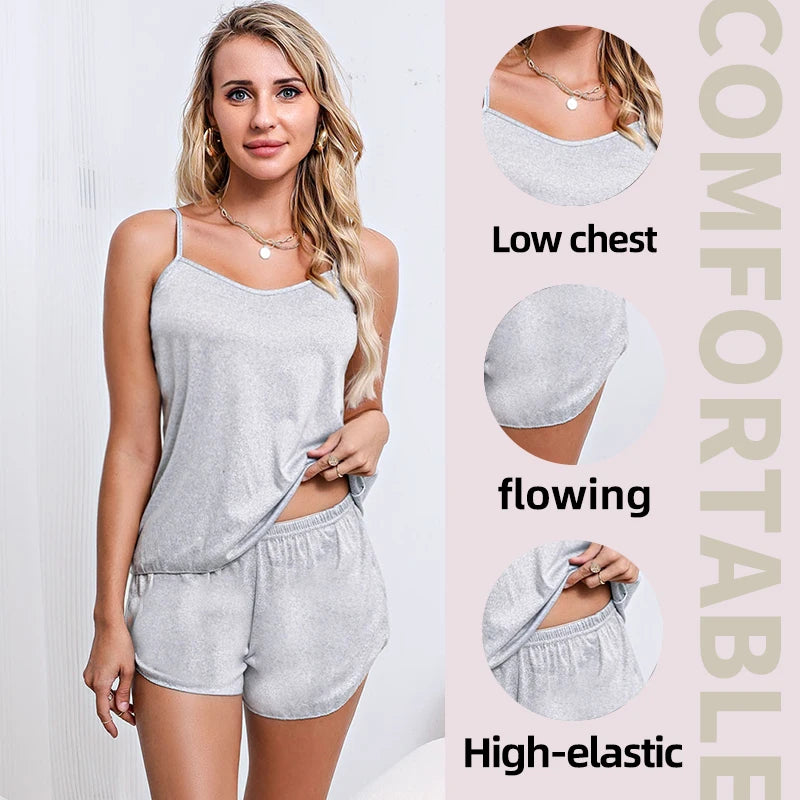 Soft Camisole Pajama Set – Smooth & Casual Summer Sleepwear Style Heaven