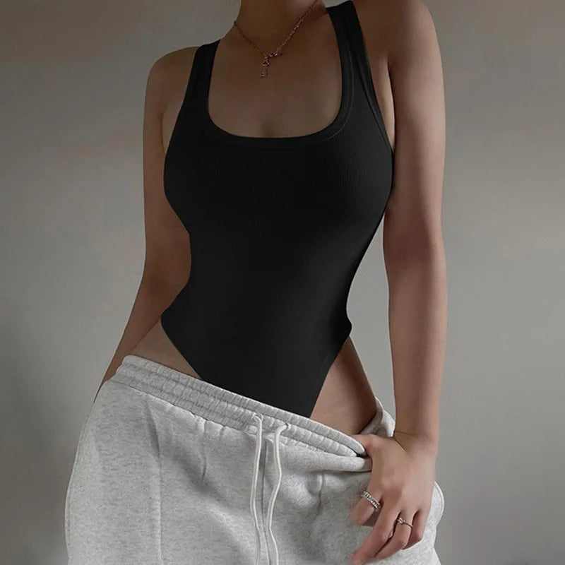 Sleeveless Knit Bodysuit – Sexy Summer Off Shoulder Halter Bodycon Top for Women – Clubwear & Casual Street Style Style Heaven