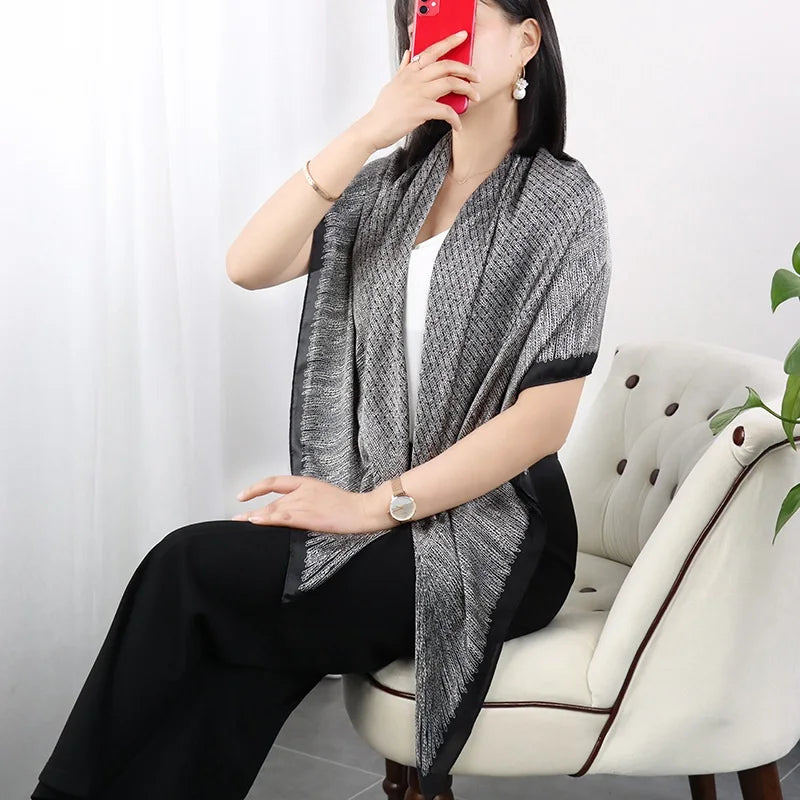 Large Imitation Silk Travel Scarf | 110x110cm Beach Sarong Wrap | Bikini Cover-Up for Women - Style Heaven
