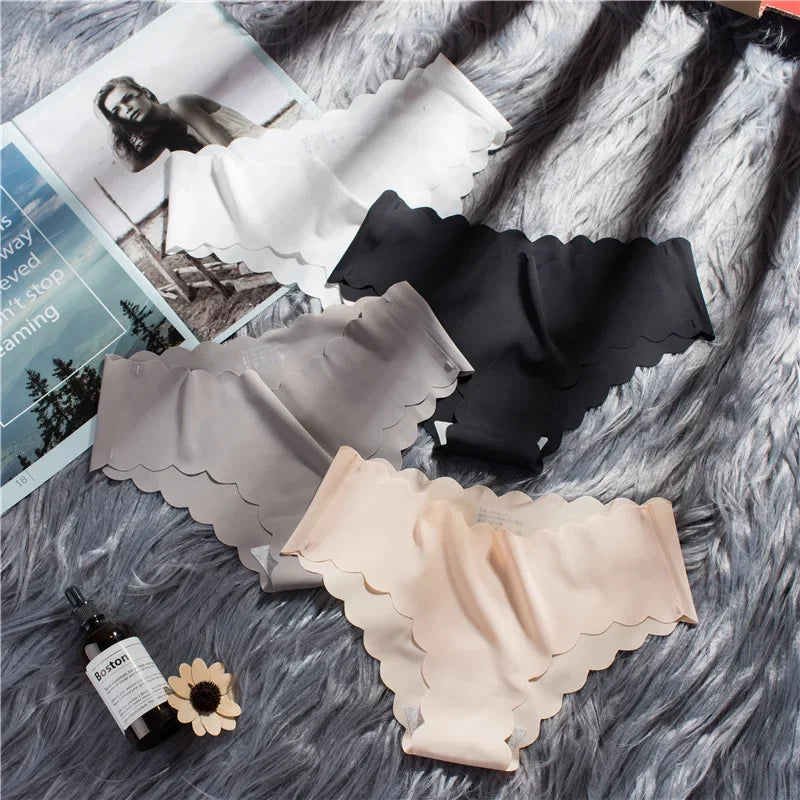 4PCS Ice Silk Seamless Women's Panties – Ultra-Soft Breathable Underwear with Pure Cotton Crotch, High-End Japanese Style Style Heaven