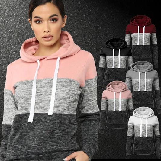 Women's Tricolor Sweatshirt Pullovers Graphic Sweatshirts New Hoodies and Sweatshirts Hooded Shirt Hoody Clothes Style Heaven