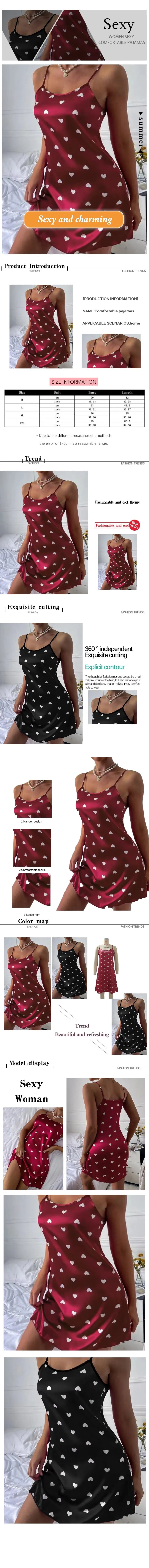Women’s Sexy Lace Sleepwear – Satin Spaghetti Strap Nightwear Style Heaven