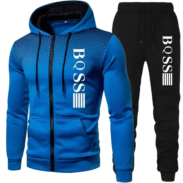 Men’s Spotted Sweatshirt Suit – Hoodie & Pants | Winter Two-Piece Fashion Tracksuit Style Heaven