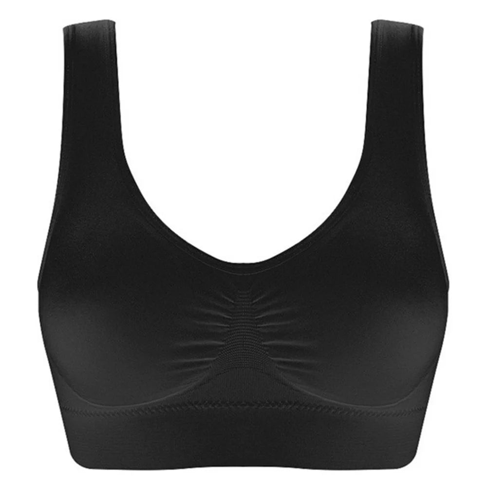 Seamless Camisole Sports Bra – XXL & 3XL | Black Crop Top for Fitness & Yoga Style Heaven