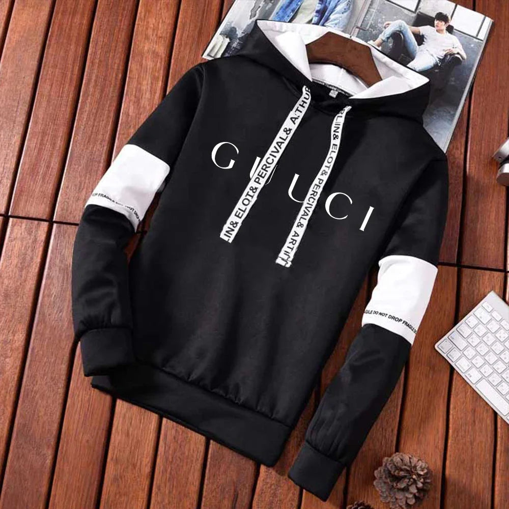 Mens Tracksuit Warm Hooded Sweatshirt+Sweatpants 2 Pcs Sets Winter High Quality Black White Top Or Pants Casual Jogging Clothing Style Heaven