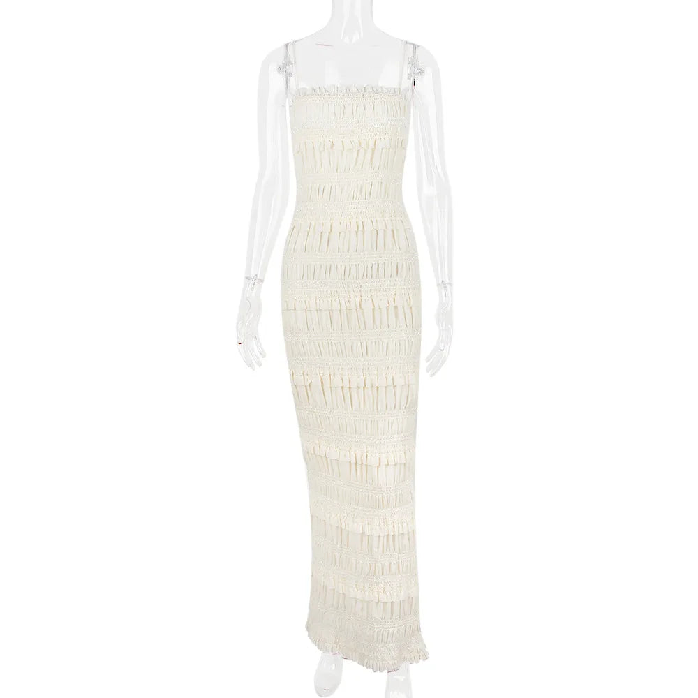 Suninheart Summer Maxi Spaghetti Strap Wedding Bride Dress – Elegant Formal Occasion Slim Fit Party Evening Gown for Women Style Heaven