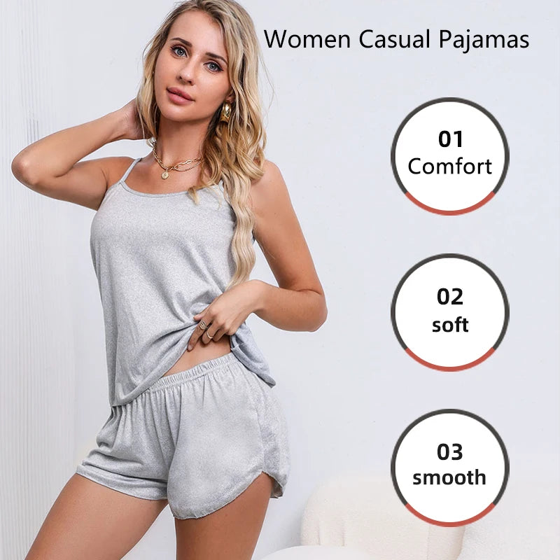 Soft Camisole Pajama Set – Smooth & Casual Summer Sleepwear Style Heaven