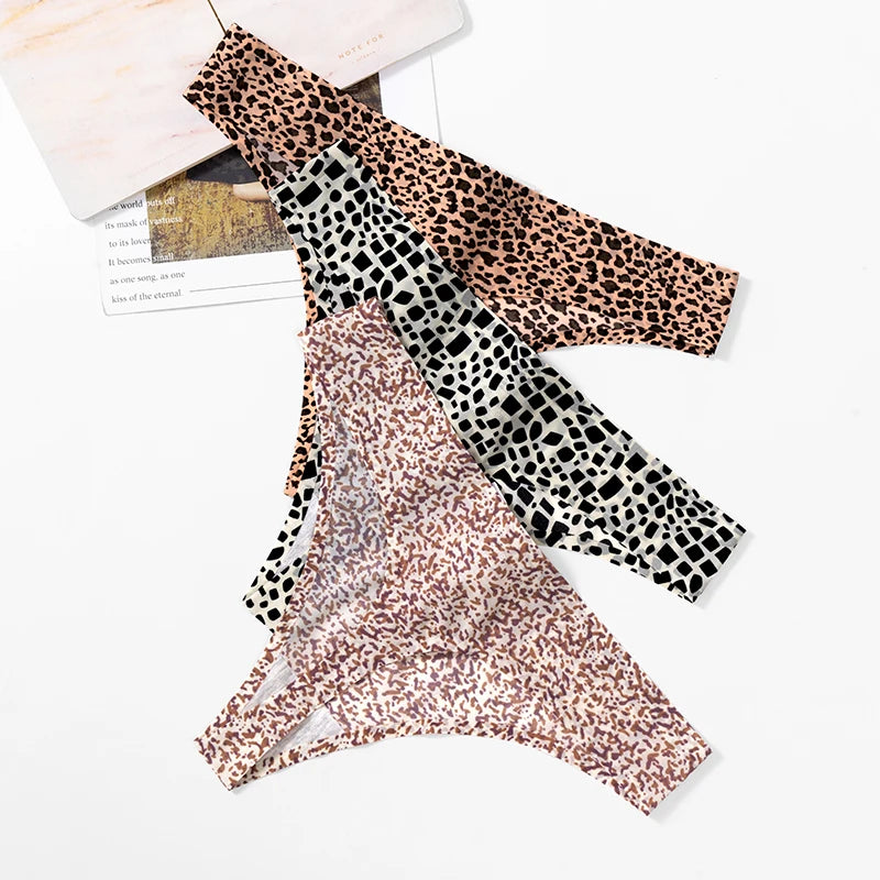 3-Pack Seamless Leopard Thongs – Sexy & Breathable T-Back Panties Style Heaven