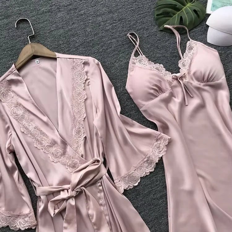 Women's Heart & Letter Print Nightdress – Sexy Lettuce Trim Slip Sleepwear Style Heaven
