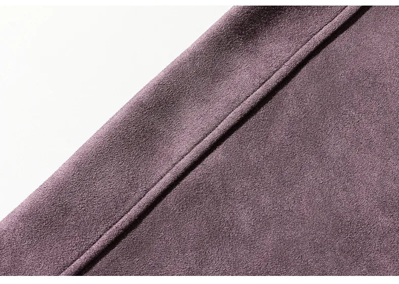 Men’s Purple Suede Sweatshirt – Baggy O-Neck Casual Long Sleeve Top for Autumn & Winter 2025 - Style Heaven