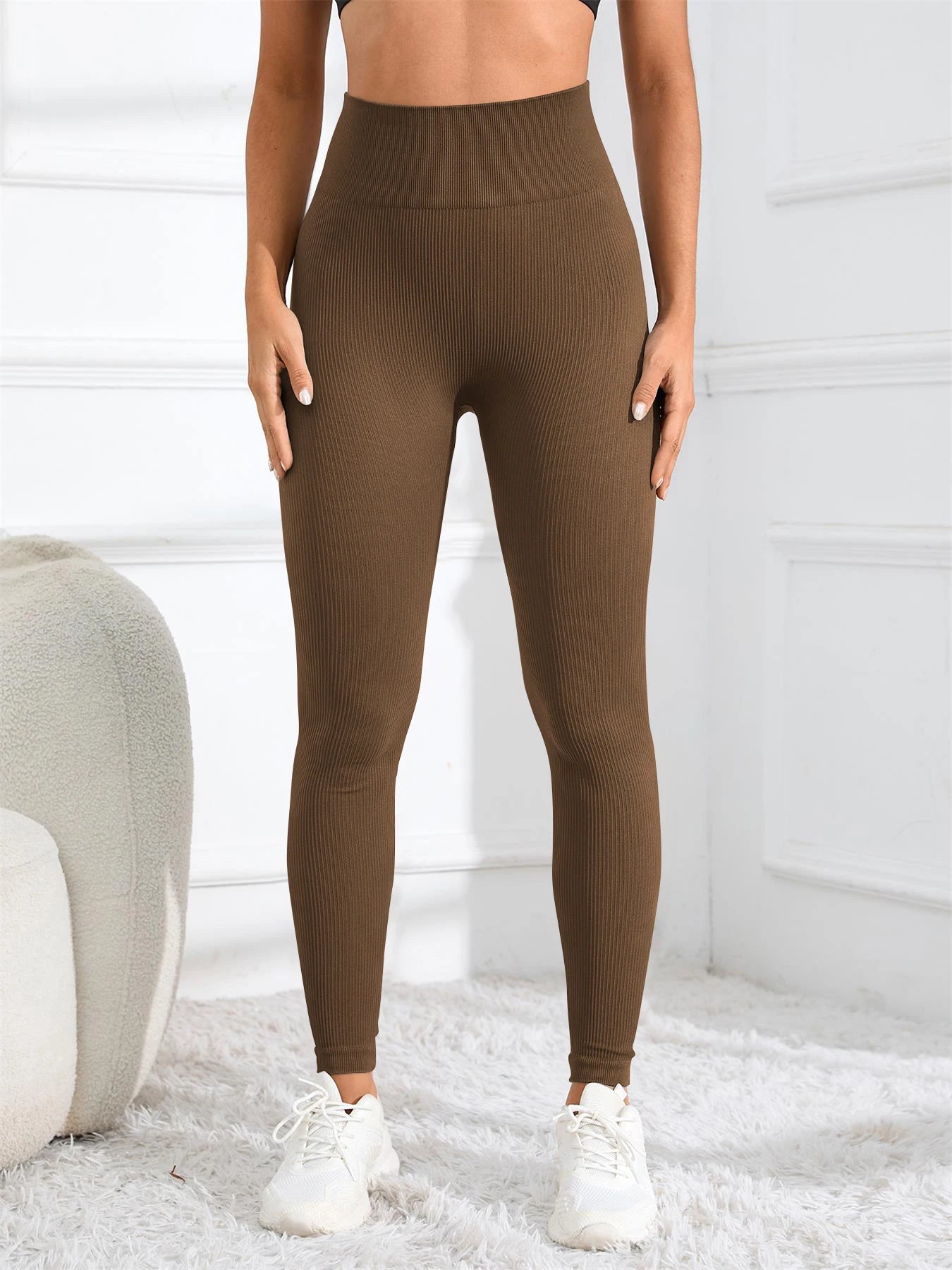 High Waisted Seamless Ribbed Yoga Leggings – Fall & Winter Fitness Tights for Women Style Heaven