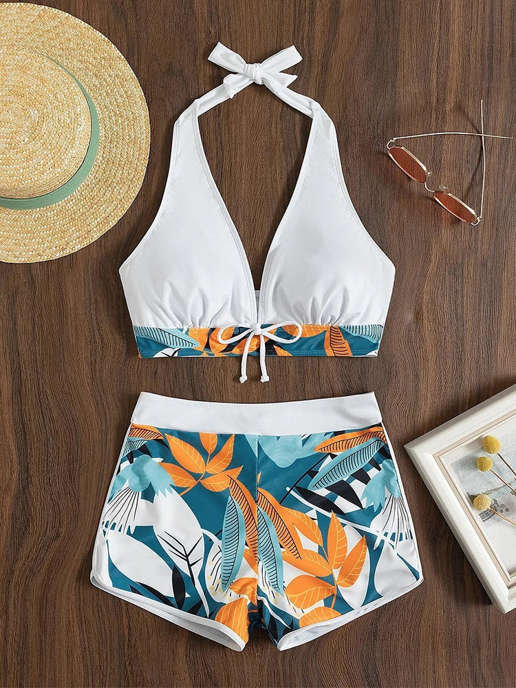 2024 Halter Bikini Set – High-Waisted Swimsuit for Women with Printed Design Style Heaven