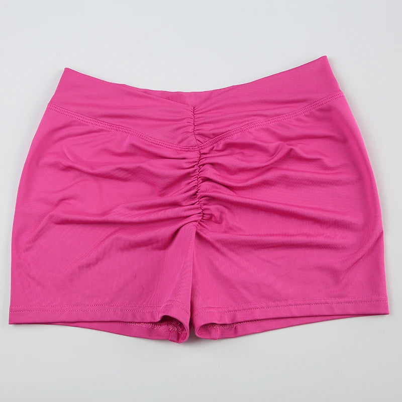 Rockmore Pleated High Waist Yoga Shorts – Butt Lifting & Tummy Control Fitness Shorts for Women Style Heaven