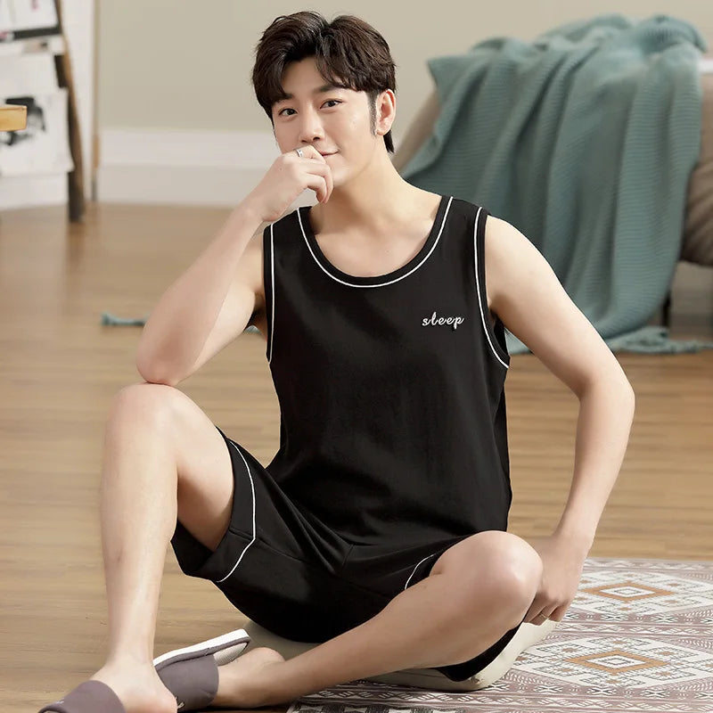 Men's Plus-Size Summer Pajama Set – Short Sleeve & Shorts Sleepwear Style Heaven