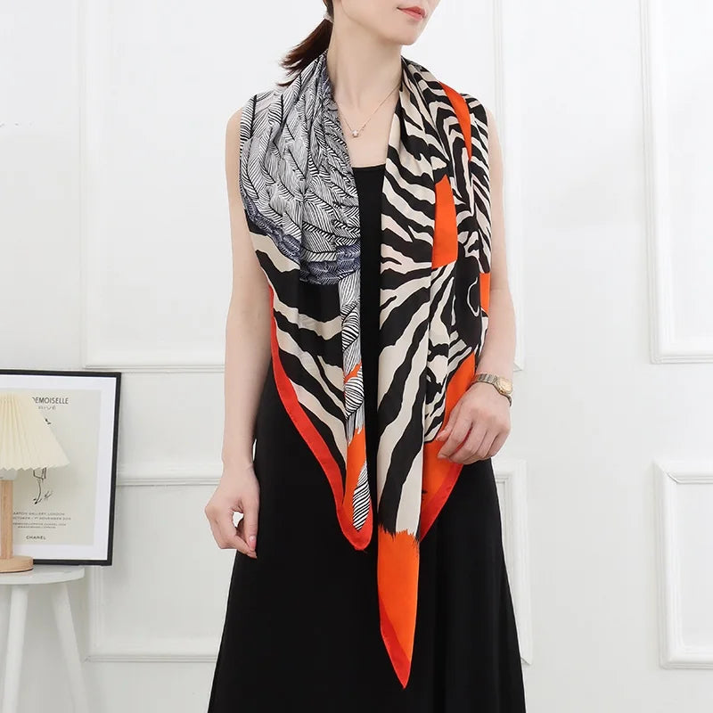 Large Imitation Silk Travel Scarf | 110x110cm Beach Sarong Wrap | Bikini Cover-Up for Women - Style Heaven