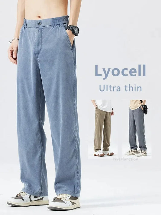 Men’s Ultra-Thin Baggy Jeans – Soft & Breathable Lyocell Straight-Leg Pants Style Heaven