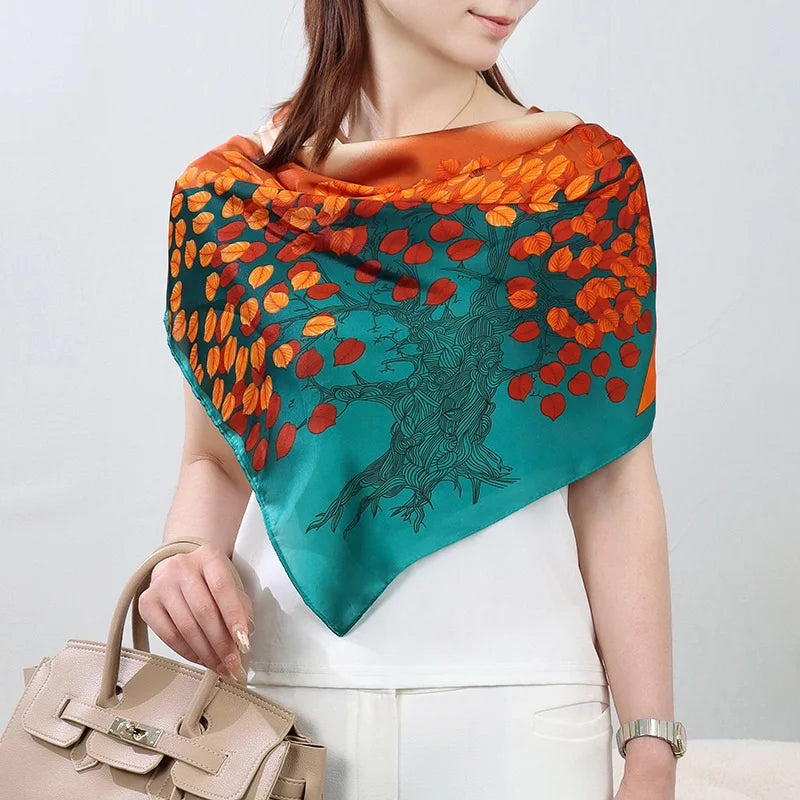 Large Imitation Silk Travel Scarf | 110x110cm Beach Sarong Wrap | Bikini Cover-Up for Women - Style Heaven
