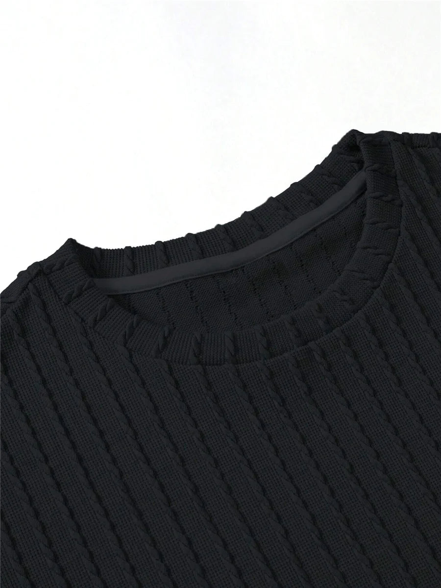 Men’s Two-Piece Summer Set – Solid Stripe T-Shirt & Shorts Casual Gym Streetwear Style Heaven