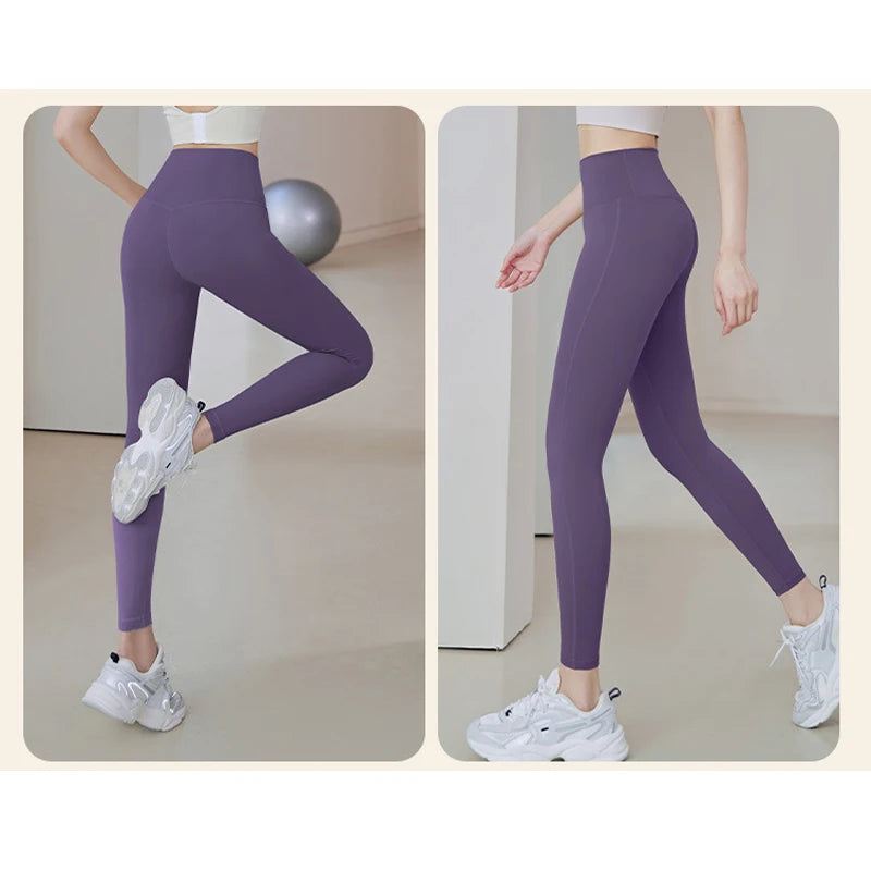 Ribbed High-Waisted Yoga Pants – Seamless Fitness Leggings for Women – Tummy Control Running & Training Tights Style Heaven